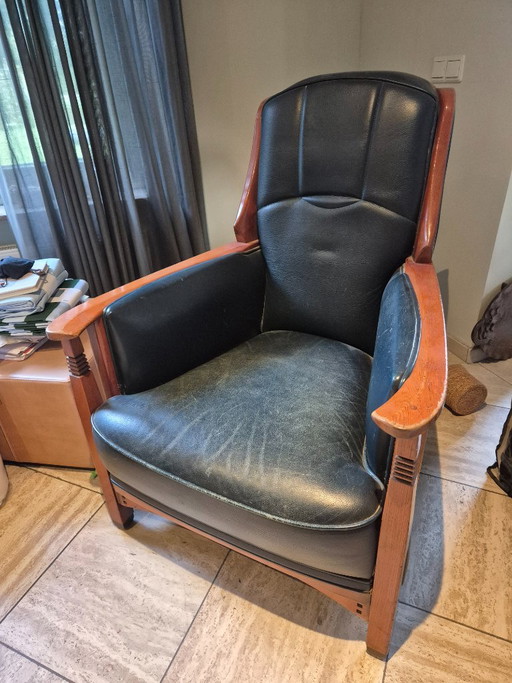 Prachtige Schuitema Fauteuil – Leather, Wood