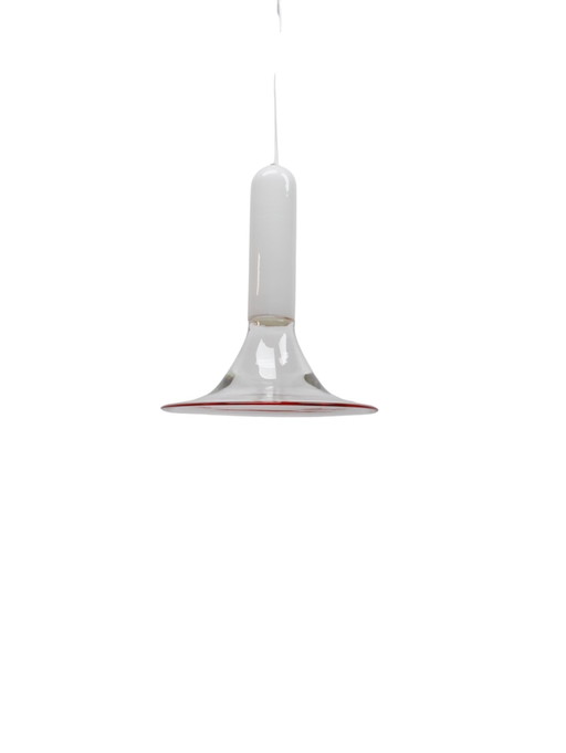 Lampe suspendue en verre de Murano par Leucos Italie, 1970