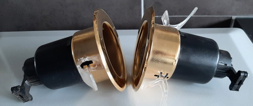 2x HappyLight recessed spotlights gold, 1980s
