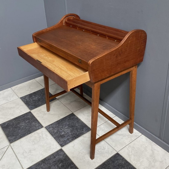 Image 1 of Bureau en teck à plateau enroulable, Danemark des années 1960