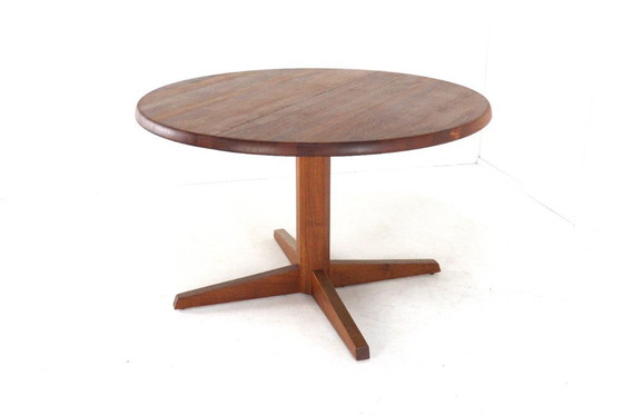 Image 1 of Table ronde de salle à manger danoise 'Lunde' en teck massif vintage