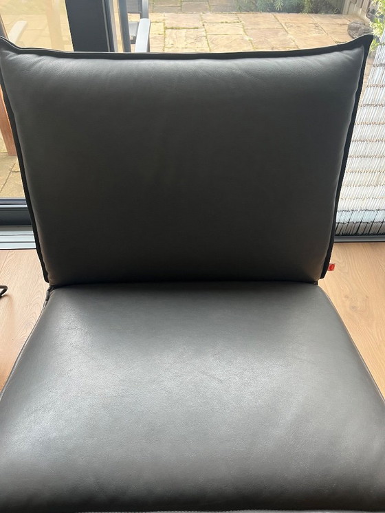 Image 1 of 2x Jess Design Eark Sessel hohe Rückenlehne Leder Royal Grey