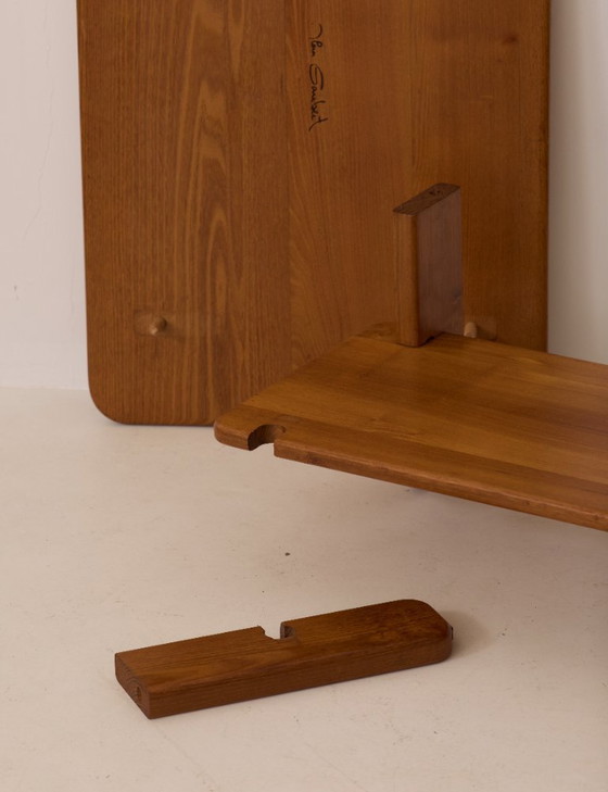 Image 1 of Salontafel van massief iepenhout van Alain Gaubert, vintage, circa 1980