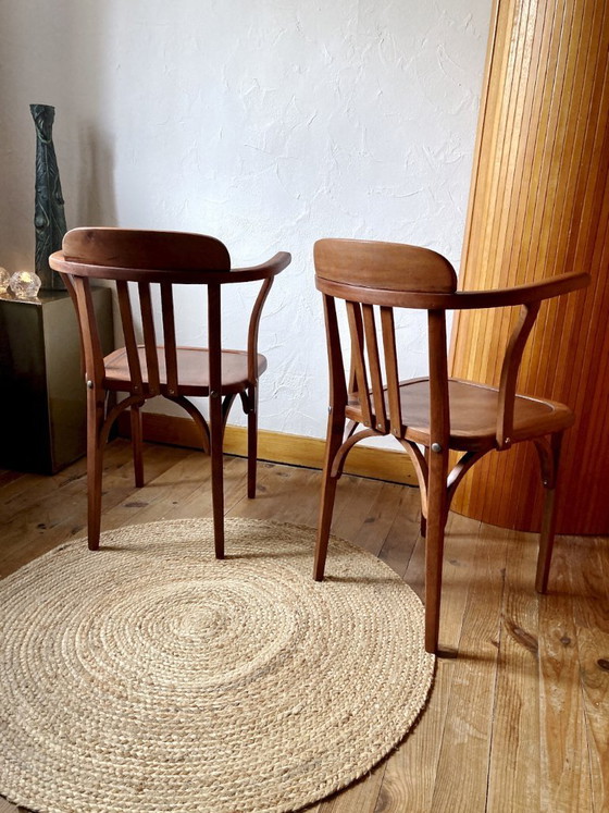 Image 1 of Coppia di sedie Stella vintage in legno, anni '50