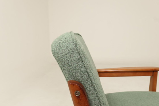 Image 1 of Vintage pair armchair in mint green upholstery fully refurbished