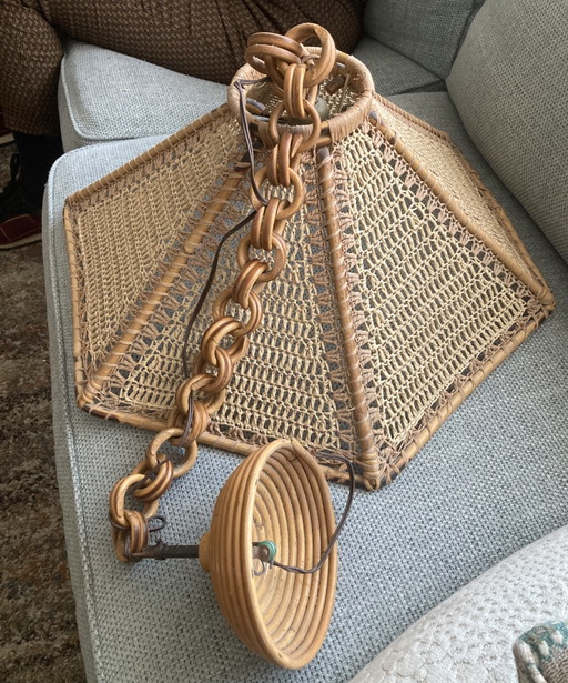 Hanger Italiaanse vintage geweven stro geweven stro