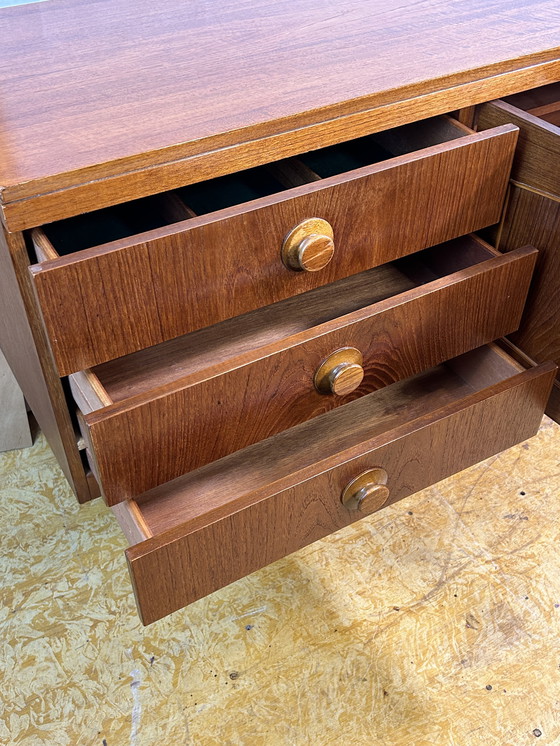 Image 1 of Mid-Century Retro Vintage Teak Sideboard by Beautility – 1960 Stylish & Functional | Cocktail Cabinet | British Craftsmanship