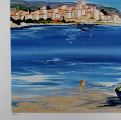 Anne Marie Briante "Le Pêcheur" Handgesigneerde en genummerde lithografie