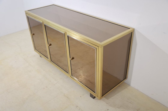 Rare 1970s Michel Pigneres Sideboard / Credenza – L'Angolo Metallarte Roma, Brass (photo 4 of 9)
