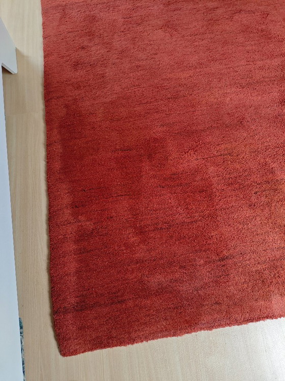 Tapis noué à la main, rouge, Laine (photo 2 sur 6)