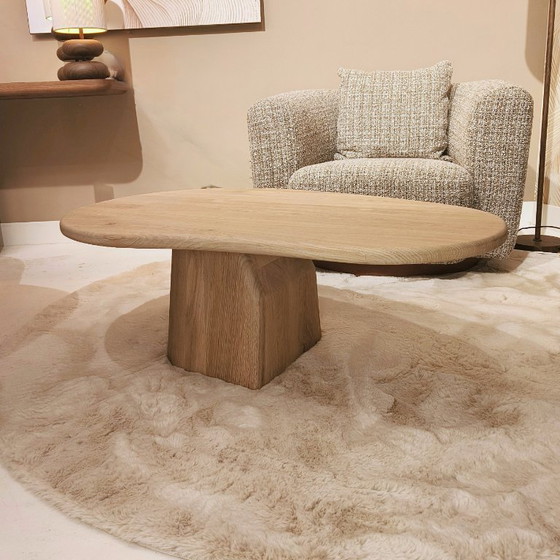 Image 1 of Organic coffee table | column leg | solid oak