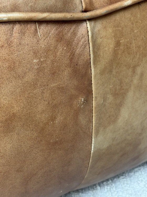 Image 1 of Canapé design vintage Ligne Roset style Togo en cuir marron