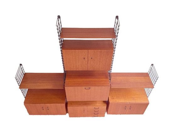 Image 1 of Vintage teakhouten wandsysteem Musterring – modulair design