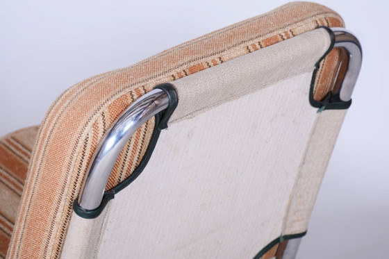 Set di due poltrone originali Bauhaus, in acciaio cromato, Germania, anni '40. – Metal, Textile (photo 9 of 10)