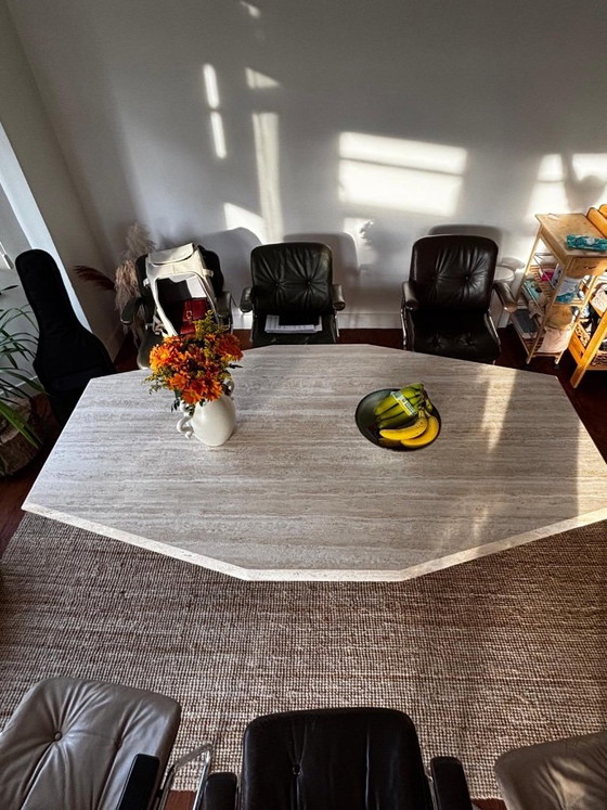 Vintage travertijnen tafel 200x100 cm – Eettafels, Stone, Travertin (photo 4 of 5)