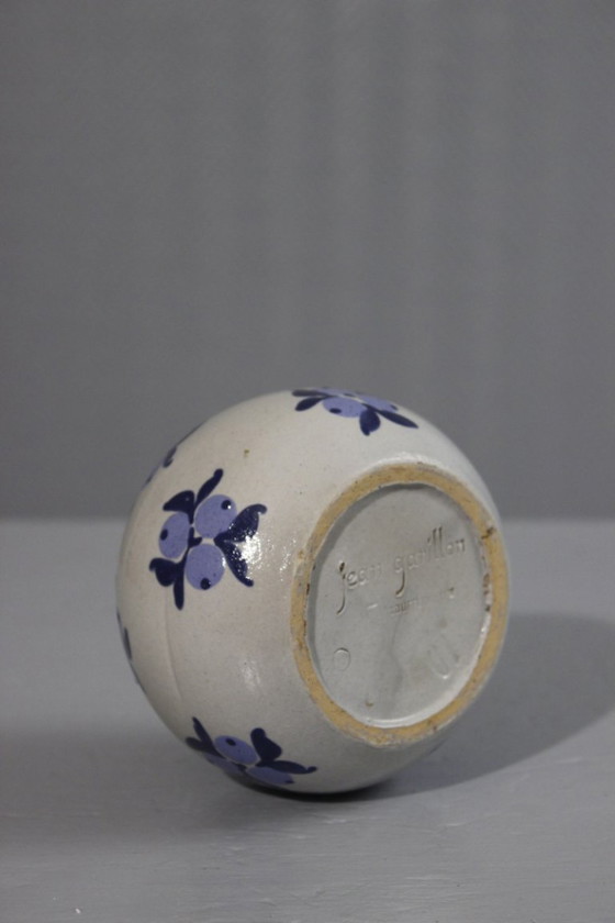 Image 1 of Jean Garillon Elchinger Soufflenheim vaas Art Deco bloemmotief jaren 1930