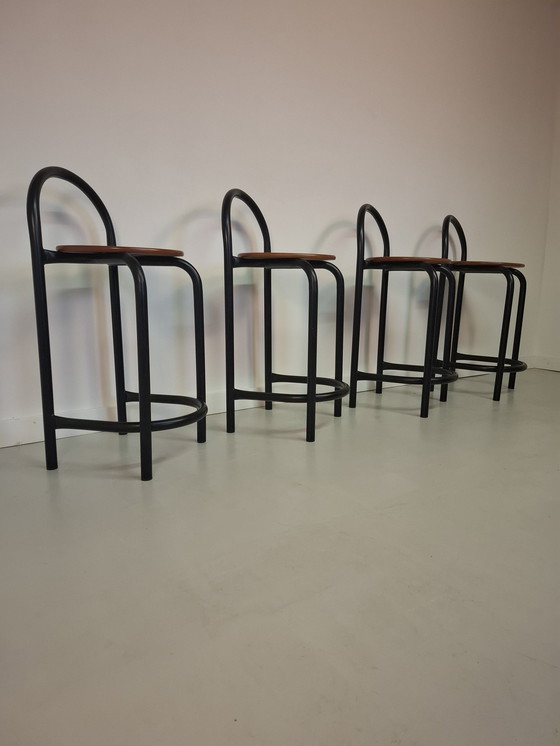 Image 1 of Set di 4 sgabelli da bar postmoderni 1980