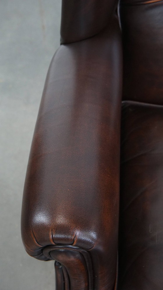 Image 1 of 2x Rundleren Oorfauteuil in Engelse Stijl