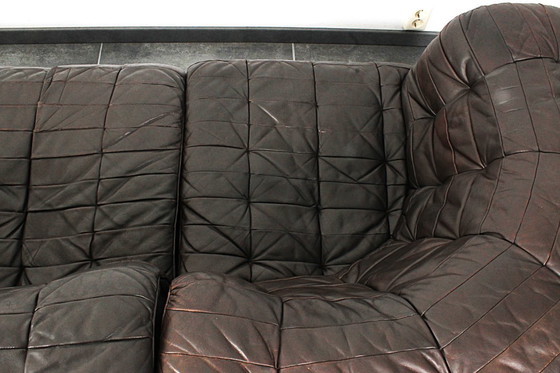 Image 1 of De Sede DS11 a due posti in pelle patchwork marrone
