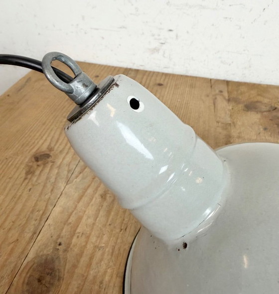Image 1 of Industrial Grey Enamel Factory Pendant Lamp, 1960s