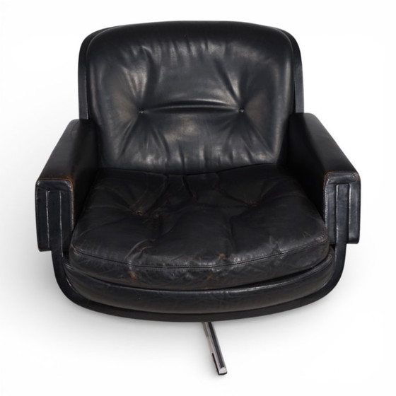 Image 1 of Fauteuil lounge en cuir Eugen Schmidt, 1960