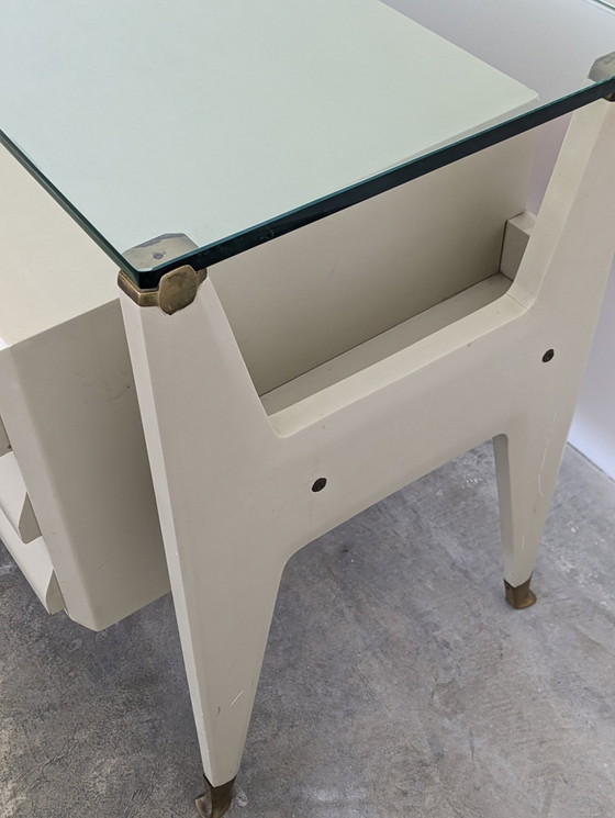 Image 1 of Bureau - Laiton, cristal, bois