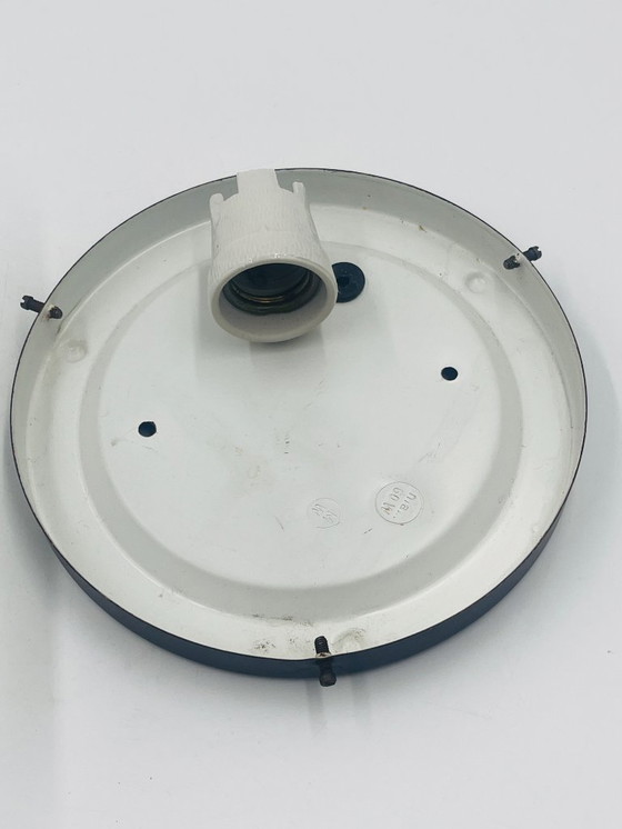 Image 1 of Vierkante plafondlamp in gegoten glas met reliëf