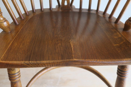 Windsor-Sessel aus massiver Eiche im Lyra-Stil, Mitte des 20. Jahrhunderts, 1960er Jahre