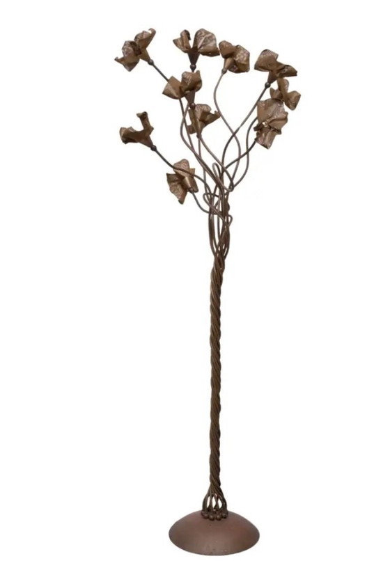Image 1 of Lampada Magic Bronze Tree, Italia, anni '70 con 10 fiori