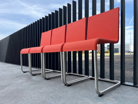 Image 1 of 4x Vitra Van Severen .05 poppy red chairs