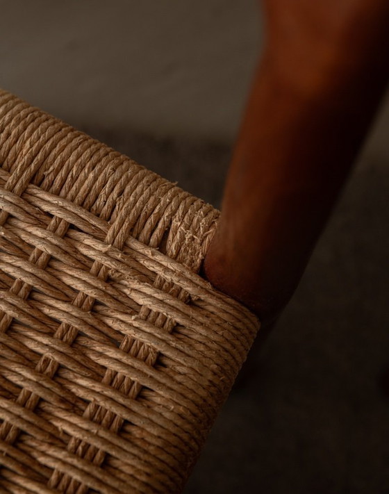 Image 1 of Vintage Danish Dining Chairs Model 75 by Niels Otto Møller for J.L. Møllers Møbelfabrik, Teak Paper Cord Chairs, 1950s, Set of 4