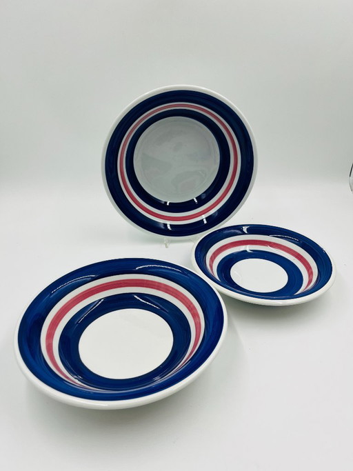 Lot de 3 plats creux en faïence d'Italie FCI