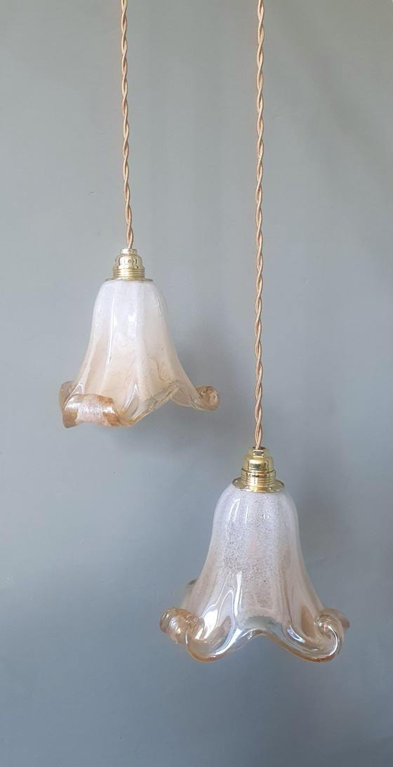 Image 1 of Set of 2 Vintage Murano pendant lamps - Mid century - Italy