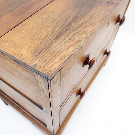 Image 1 of Commode rustique à deux tiroirs et pieds sculptés - 1930s