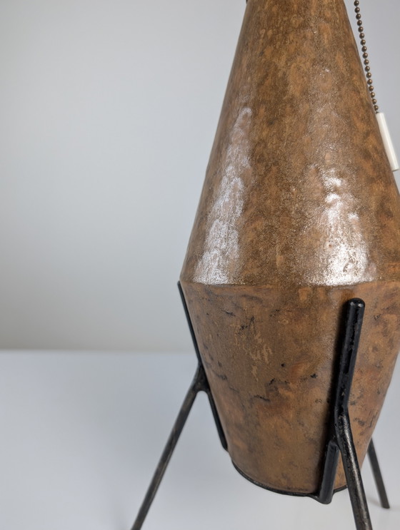 Image 1 of Lampada da tavolo brutalista in ceramica e ferro, anni '50