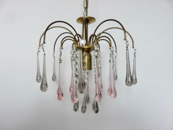 Image 1 of Lustre à Pampilles "Goutte d'Eau" en Verre de Murano, Italy