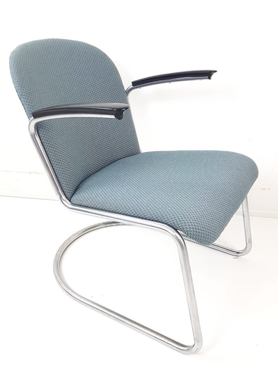 Image 1 of Poltrona Gispen modello 413 rivestita di nuovo in tessuto Ploeg grain