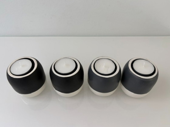 Set Van 4 Sealskin Duo Kandelaars Zwart En Antraciet – Kandelaars en kaarsen, Ceramic (photo 12 of 12)
