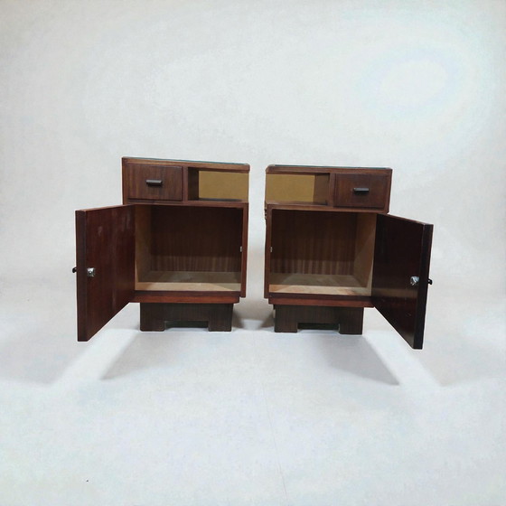 Image 1 of Antieke mahonie set nachtkastjes Art Deco