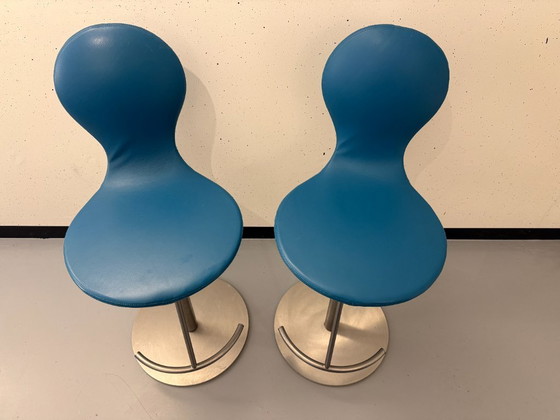 2x Varier Eight (Stokke) Bar Krukken – Varièr, Barkrukken, Leather, Metal (photo 3 of 7)
