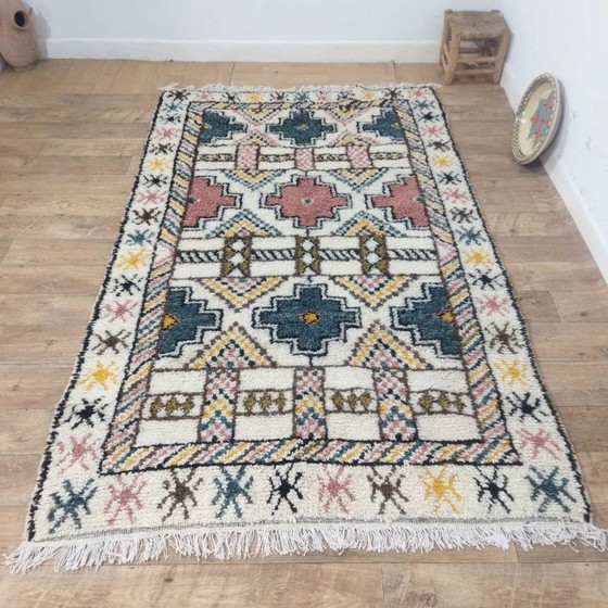 Image 1 of Berber Rug Geometric Multicolor – Natural Wool Handwoven (260 × 160 cm)
