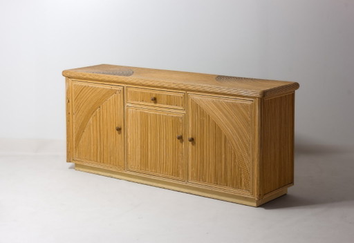 Dressoir van rotan uit de jaren 80 – ladekasten, Wicker