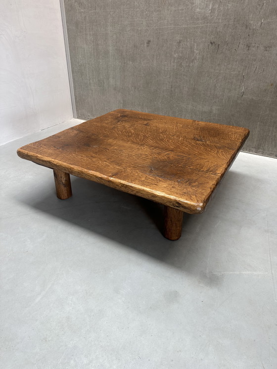 Image 1 of XL Vintage massief houten salontafel