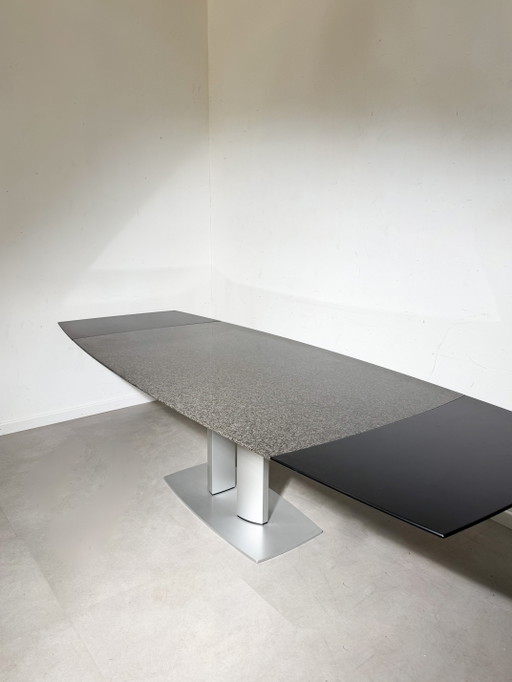 Mesa de comedor extensible Ronald Schmitt G2220/E de Kurt Lenski – Granito – 180–280 x 105 cm – eettafels