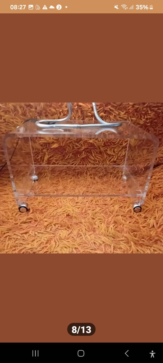 Image 1 of Vintage Michel Dumas For Roche Plexiglas Table Lucite