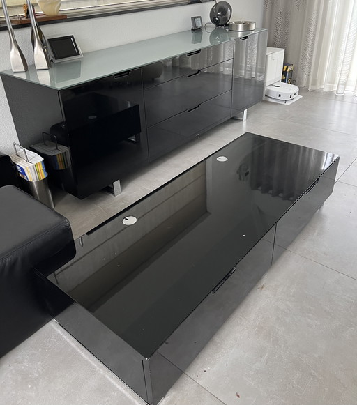 Buffet et meuble TV noir brillant