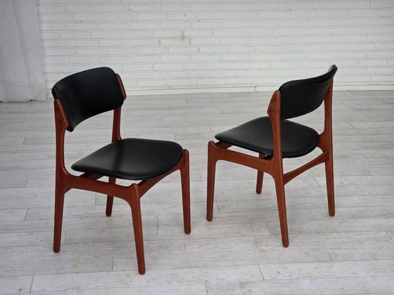 Image 1 of Dänisches Design aus den 1960er Jahren von Erik Buch, Modell 49, Stuhlpaar, Teakholz.