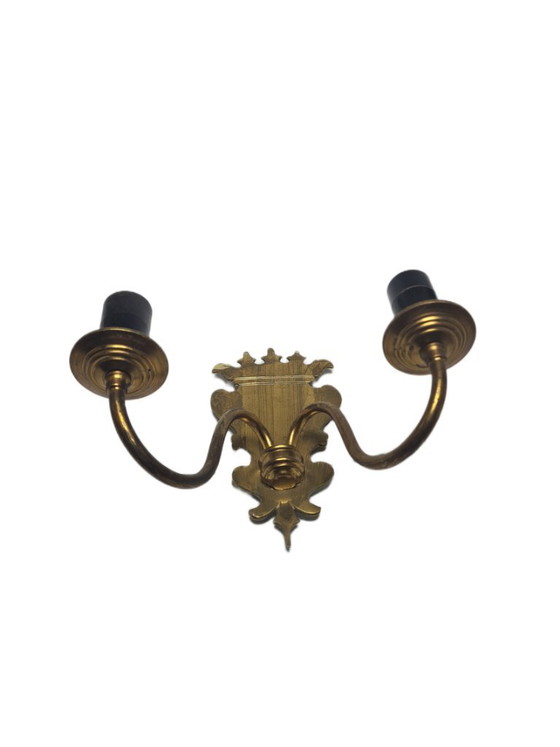 Two-Armed Wall Lamp, Sweden, 1970s – Wall lights, Brass (photo 3 of 10)
