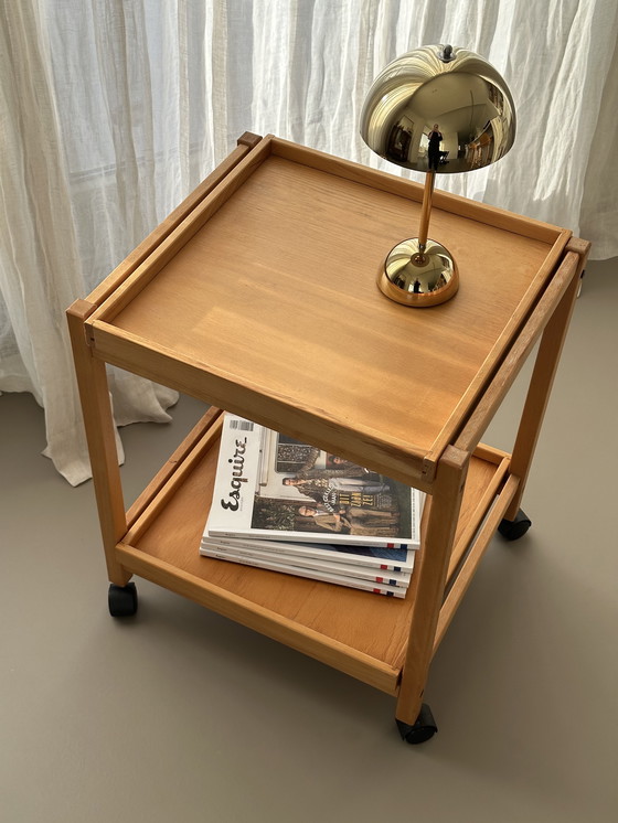 Image 1 of Hyllinge Møbler Trolley Side Table Vintage Danish Roller Table