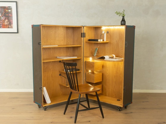 Bureau Hemingway, secrétaire vintage, Bureaux, Bois, Cuir, Gris (photo 2 sur 15)